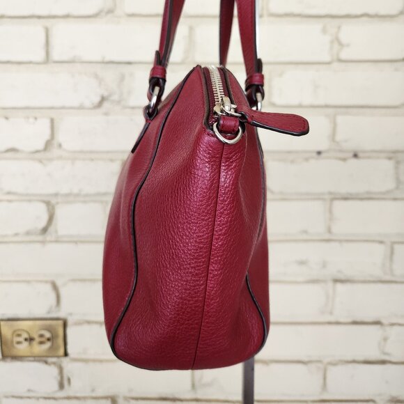 Coach Burgandy Leather Crossbody Bag Purse - Picture 5 of 9